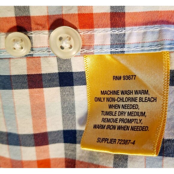 Mens Foundry Supply Co. Red/Blue Plaid Long Sleeve Button-Down Shirt 4XLT Easy C - Picture 8 of 8